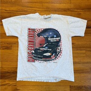 Vintage 90s Dale Earnhardt T-shirt, NASCAR Racing Streetwear, Grey (Large)